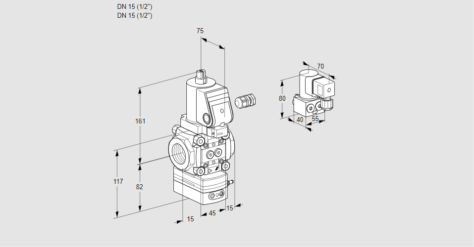 Регулятор давления с эл.магнитным клапаном VAD 115R/NWGR-25B