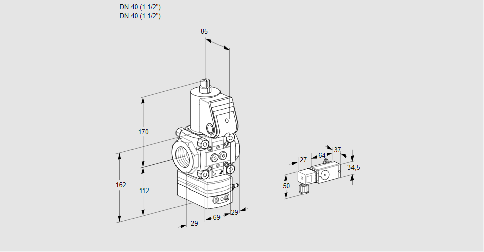 Регулятор давления с эл.магнитным клапаном VAD 240R/NW-25A
