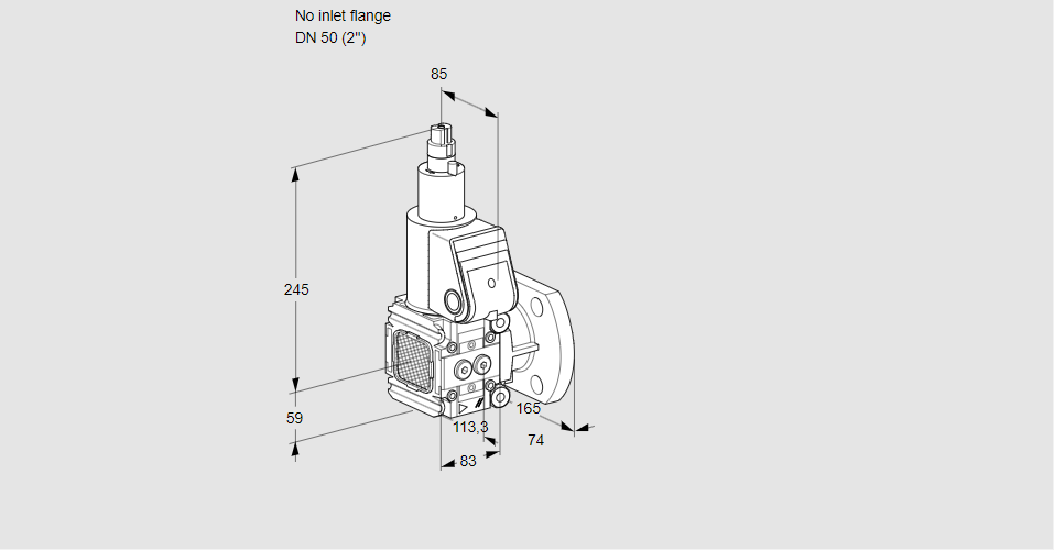 Клапан эл.магнитный газовый VAS 3-/50F/LW