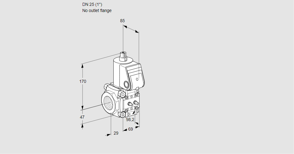 Клапан эл.магнитный газовый VAS 225/-R/NW