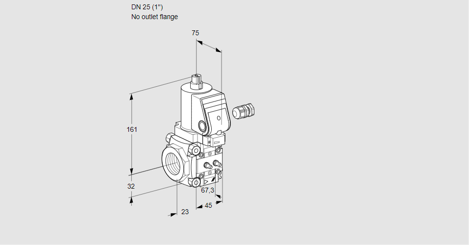 Клапан эл.магнитный газовый VAS 125/-R/NWGR