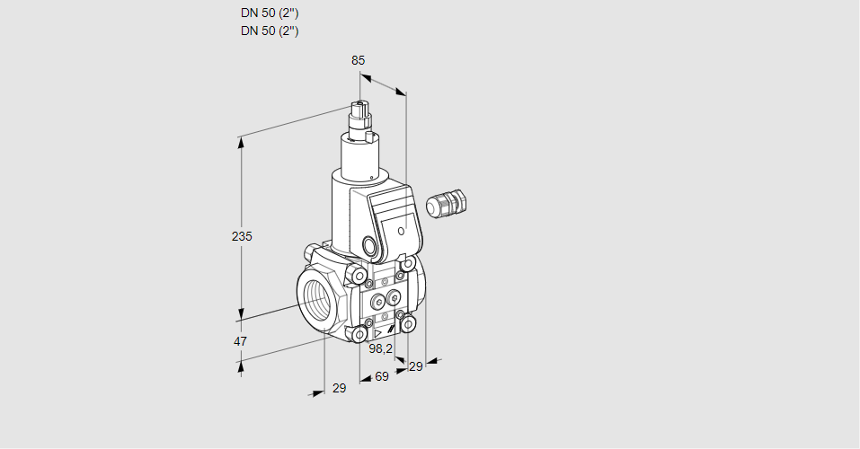 Клапан эл.магнитный газовый VAA 250R/LW
