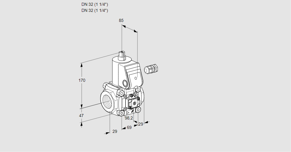 Клапан эл.магнитный газовый VAA 232R/NW