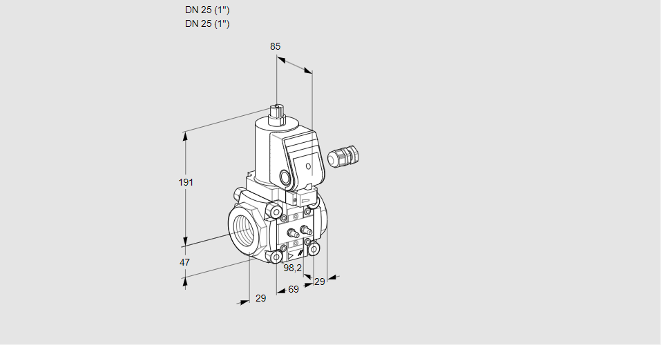 Клапан эл.магнитный газовый VAS 225R/NWSR