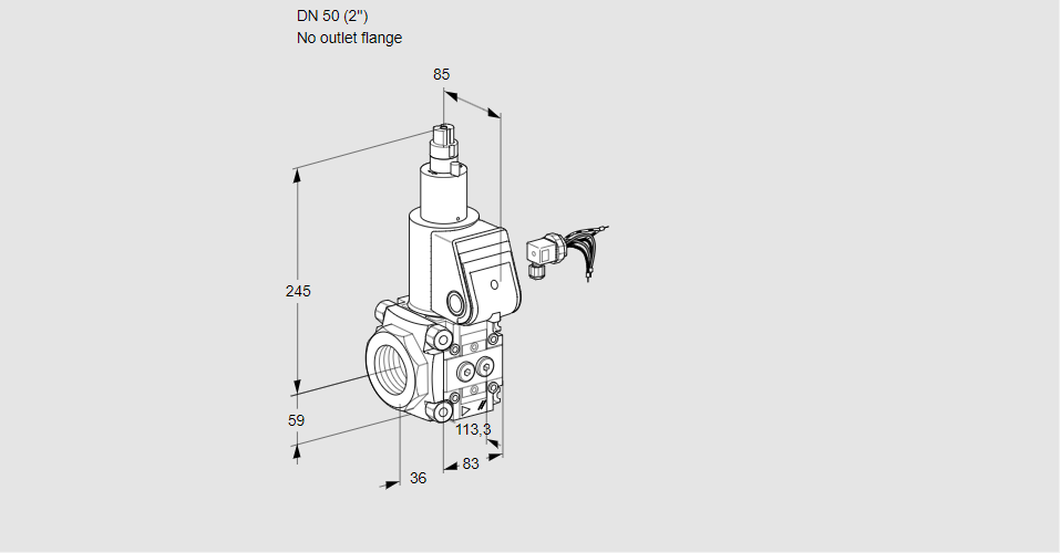 Клапан эл.магнитный газовый VAS 350/-R/LW