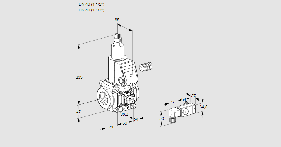 Клапан эл.магнитный газовый VAA 240R/RW