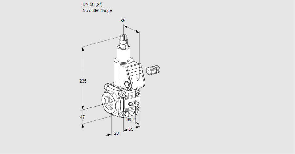 Клапан эл.магнитный газовый VAS 250/-R/LW
