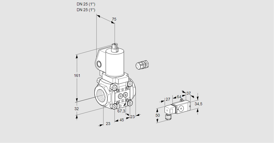 Клапан эл.магнитный газовый VAS 125R/NKSL