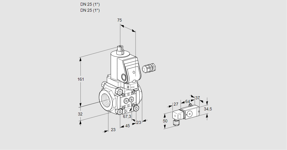 Клапан эл.магнитный газовый VAS 125R/NWSR