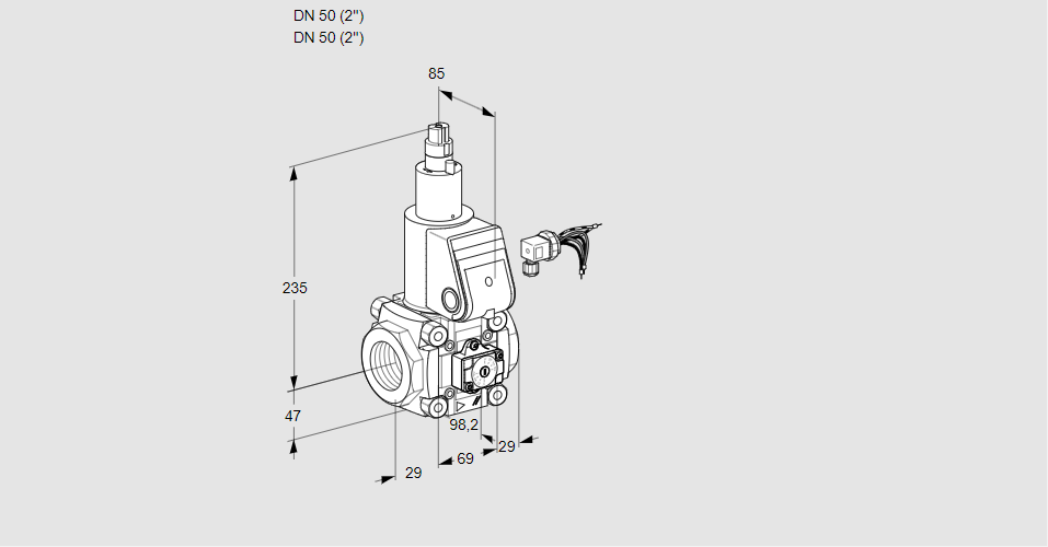 Клапан эл.магнитный газовый VAA 250R/LW
