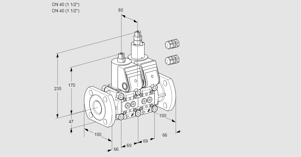 Клапан эл.магнитный сдвоенный VCS 2E40F/40F05NLWR3/PPPP/PPPP