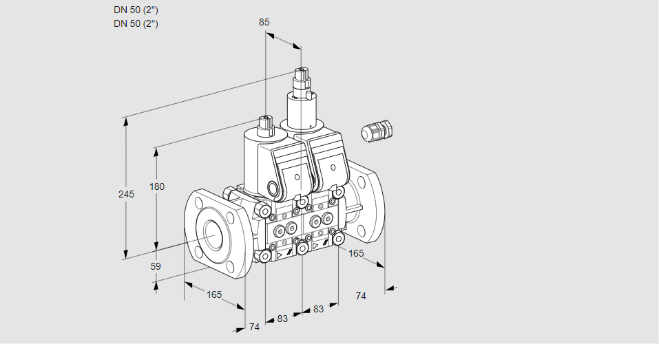 Клапан эл.магнитный сдвоенный VCS 3E50F/50F05NLWR/PPPP/PPPP