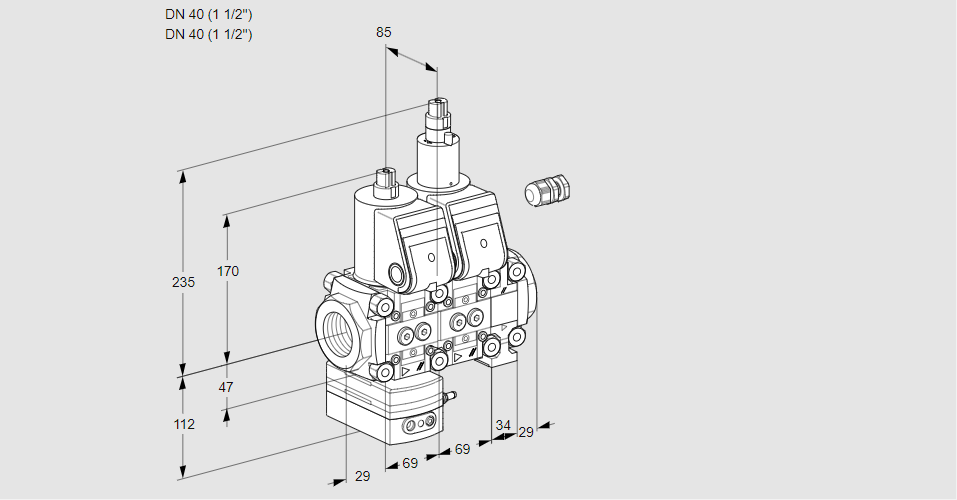 Регулятор давления с двумя эл.магнитными клапанами VCD 2E40R/40R05D-100LVWR/PPPP/PPPP