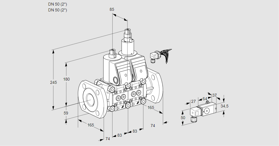 Клапан эл.магнитный сдвоенный VCS 3E50F/50F05NLWR/3--4/-3PP