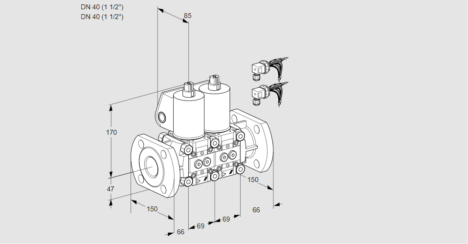 Клапан эл.магнитный сдвоенный VCS 2E40F/40F05NNWL6/PPPP/PPPP