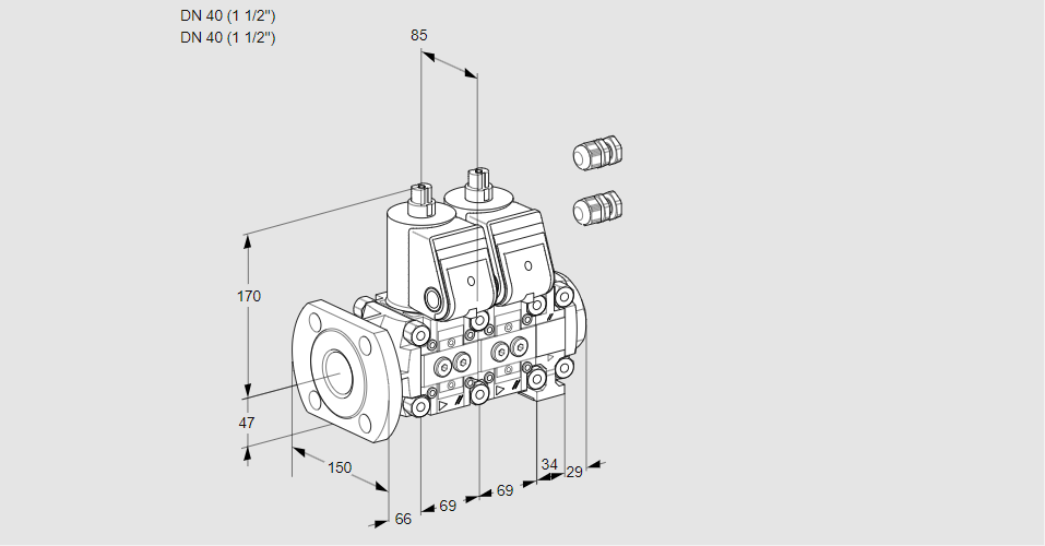Клапан эл.магнитный сдвоенный VCS 2E40F/40R05NNVWR3/PPPP/PPPP