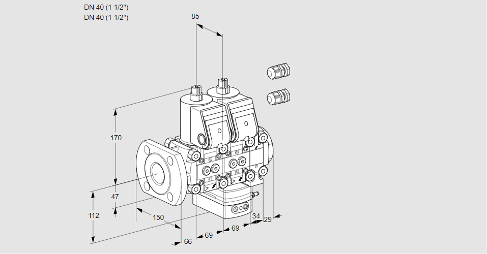 Регулятор давления с двумя эл.магнитными клапанами VCD 2E40F/40R05ND-50VWR3/PPPP/PPPP