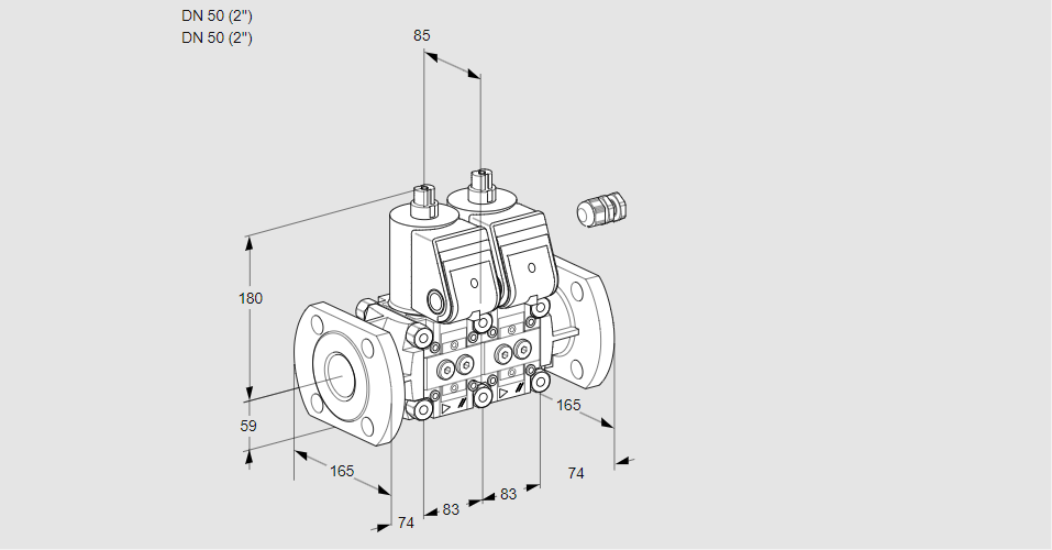 Клапан эл.магнитный сдвоенный VCS 3E50F/50F05NNWR3/PPPP/PPPP