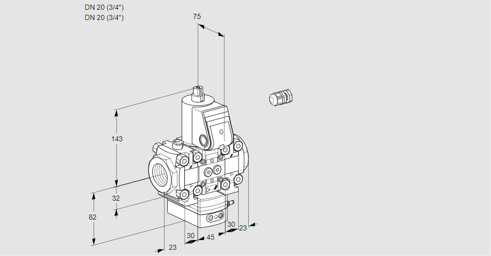 Регулятор давления с эл.магнитным клапаном VAD 1E20R/20R05FD-100VWR/PP/PP