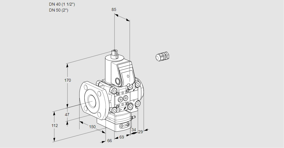 Регулятор давления с эл.магнитным клапаном VAD 2E40F/50R05D-25VWR/PP/PP