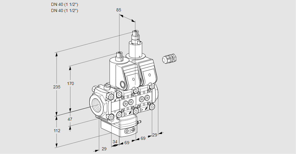 Регулятор давления с двумя эл.магнитными клапанами VCD 2E40R/40R05FD-100LWR/PPPP/PPPP