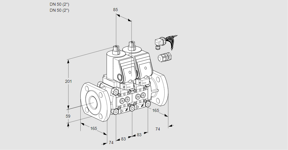 Клапан эл.магнитный сдвоенный VCS 3E50F/50F05NNKGR8/PPPP/PPPP