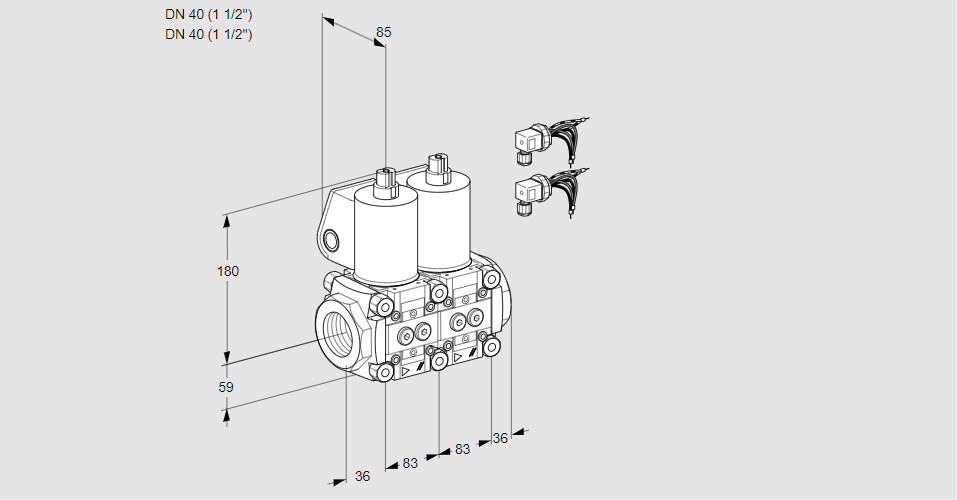 Клапан эл.магнитный сдвоенный VCS 3E40R/40R05NNWL6/PPPP/PPPP