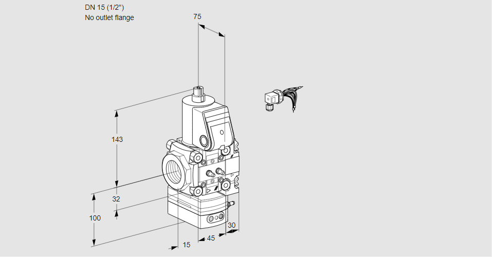 Регулятор расхода газа с эл.магнитным клапаном VAH 1E15R/--05HEVKR/MM/PP