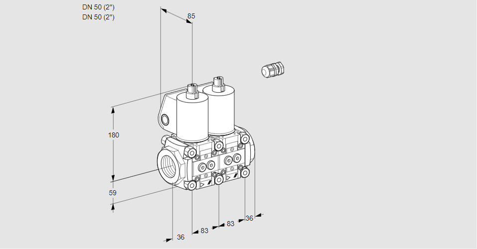 Клапан эл.магнитный сдвоенный VCS 3E50R/50R05NNKL/PPPP/PPPP
