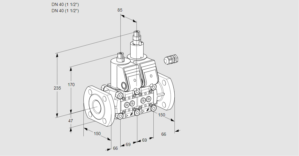 Клапан эл.магнитный сдвоенный VCS 2E40F/40F05NLKR/PPPP/PPPP