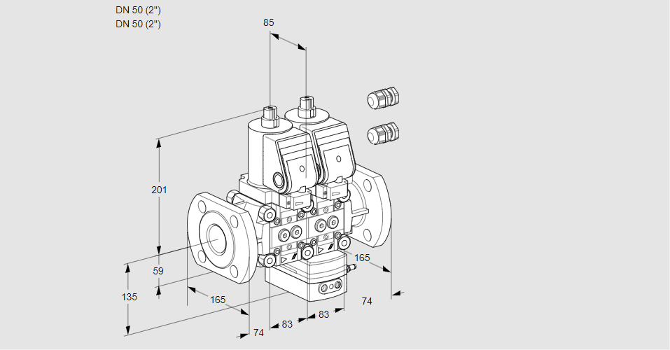 Регулятор давления с двумя эл.магнитными клапанами VCD 3E50F/50F05ND-50QGR3/PPPP/PPPP