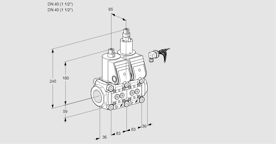 Клапан эл.магнитный сдвоенный VCS 3E40R/40R05NLWR3/PPPP/PPPP
