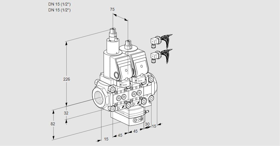 Регулятор давления с двумя эл.магнитными клапанами VCD 1E15R/15R05LD-100VWSR8/PPPP/PPPP