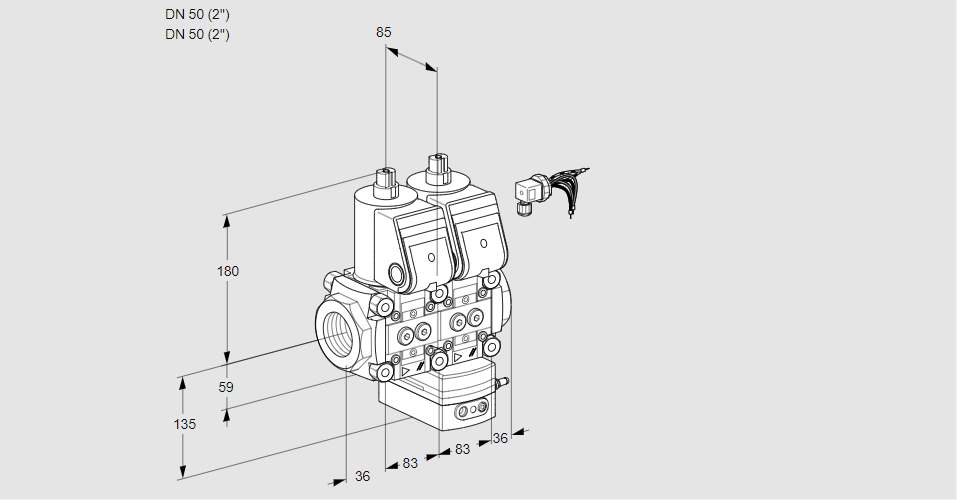 Регулятор давления с двумя эл.магнитными клапанами VCD 3E50R/50R05ND-50WR3/PPPP/PPPP