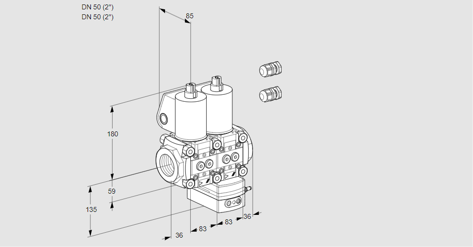 Регулятор давления с двумя эл.магнитными клапанами VCD 3E50R/50R05ND-50KL3/PPPP/MMMM