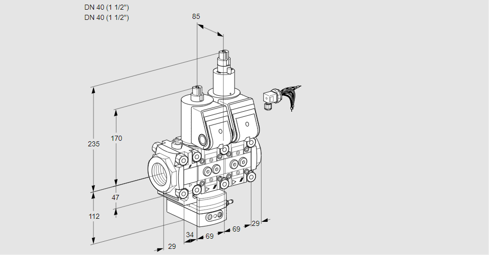 Регулятор давления с двумя эл.магнитными клапанами VCD 2E40R/40R05FD-25LWR/PPPP/PPPP