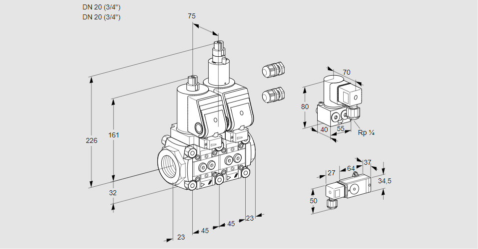 Клапан эл.магнитный сдвоенный VCS 1E20R/20R05NLWSR3/-3PP/ZYPP