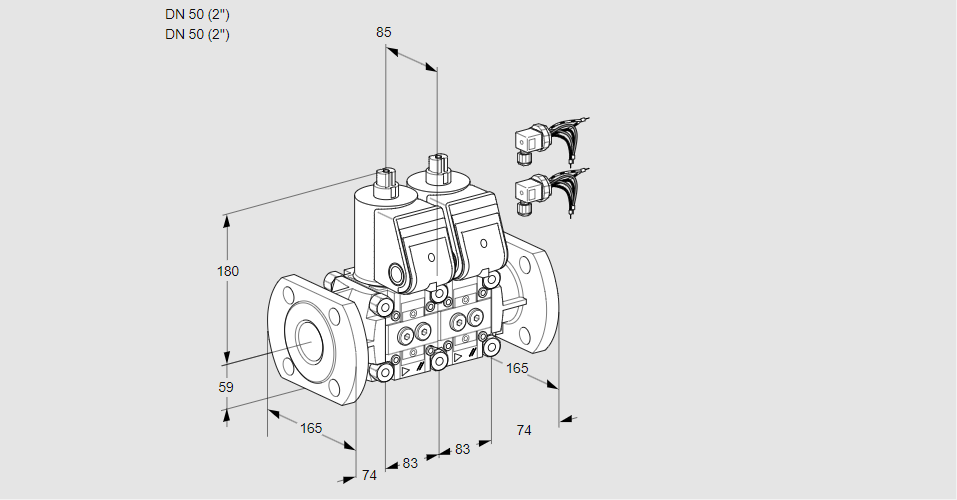 Клапан эл.магнитный сдвоенный VCS 3E50F/50F05NNWR6/PPPP/PPPP