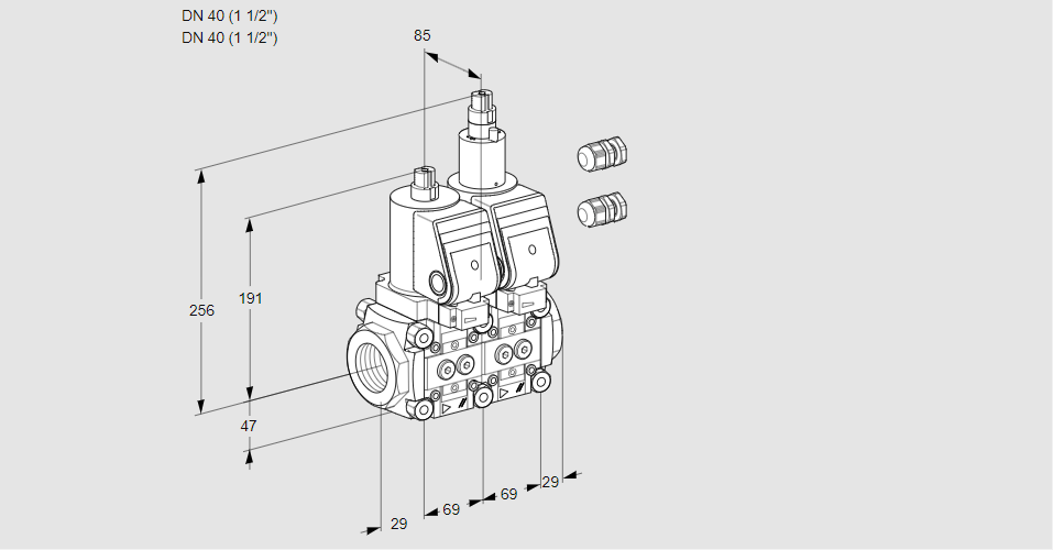Клапан эл.магнитный сдвоенный VCS 2E40R/40R05NLWSR3/PPPP/PPPP