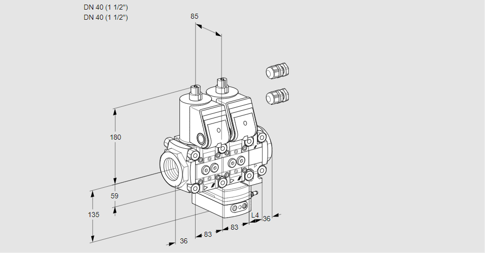 Регулятор давления с двумя эл.магнитными клапанами VCD 3E40R/40R05ND-50VWR3/PPPP/PPPP