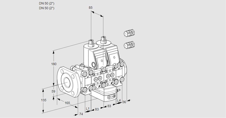 Регулятор давления с двумя эл.магнитными клапанами VCD 3E50F/50R05FND-50VWR3/PPPP/PPPP