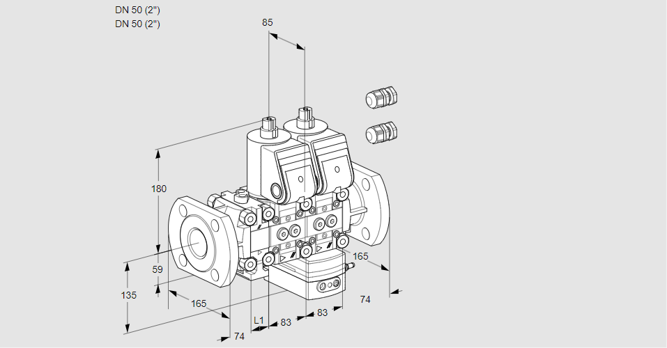 Регулятор давления с двумя эл.магнитными клапанами VCD 3E50F/50F05FND-100WR3/PPPP/PPPP