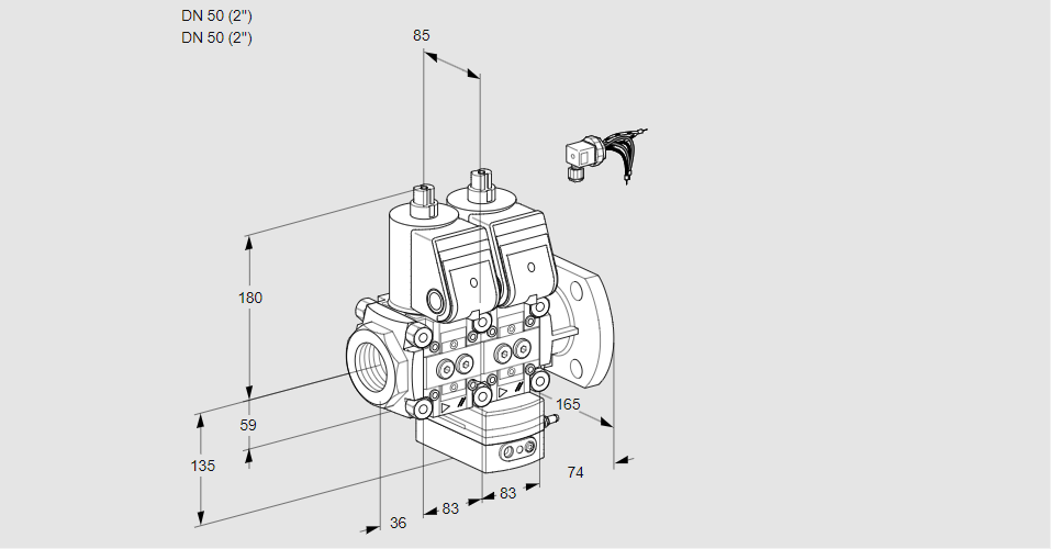 Регулятор давления с двумя эл.магнитными клапанами VCD 3E50R/50F05ND-100WR3/PPPP/PPPP