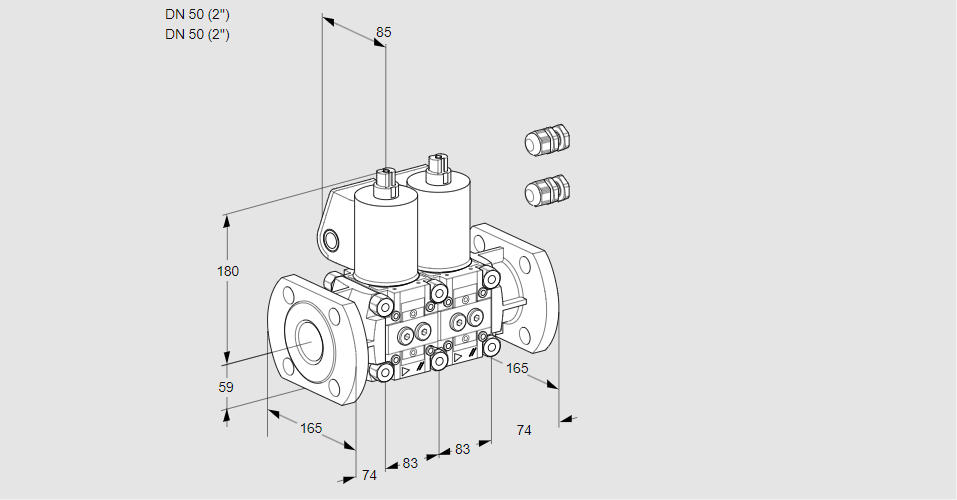 Клапан эл.магнитный сдвоенный VCS 3E50F/50F05NNKL3/PPPP/PPPP