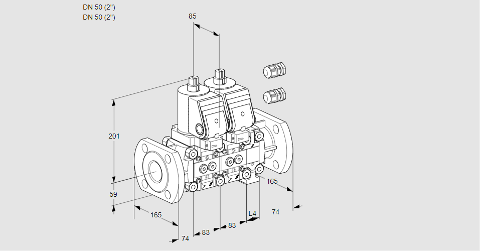 Клапан эл.магнитный сдвоенный VCS 3E50F/50F05NNVKGR3/PPPP/PPPP