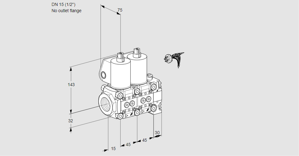 Клапан эл.магнитный сдвоенный VCS 1E15R/--05NNVWL/PPPP/PPPP