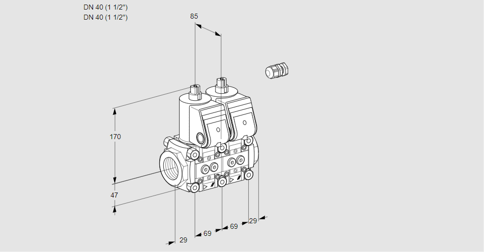 Клапан эл.магнитный сдвоенный VCS 2E40R/40R05NNWR/PPPP/PPPP