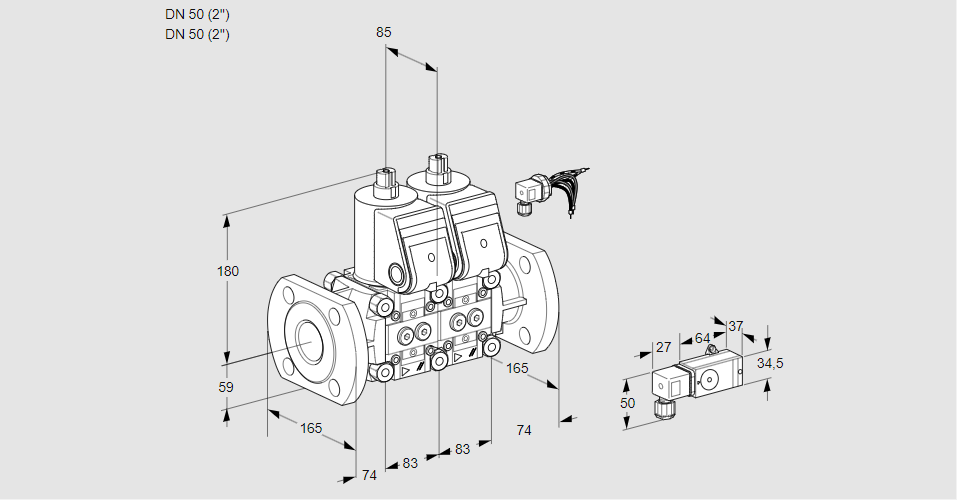 Клапан эл.магнитный сдвоенный VCS 3E50F/50F05NNWR/-3PP/PPPP