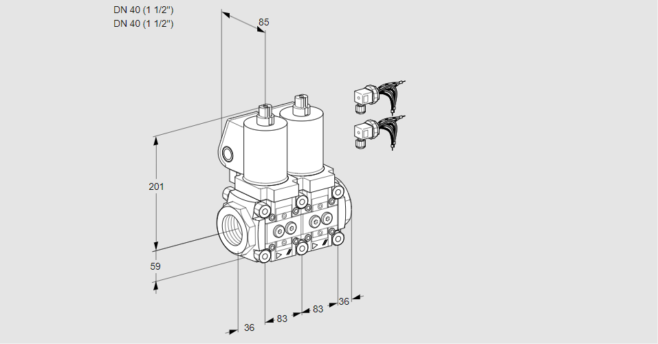 Клапан эл.магнитный сдвоенный VCS 3E40R/40R05NNWSL8/PPPP/PPMM