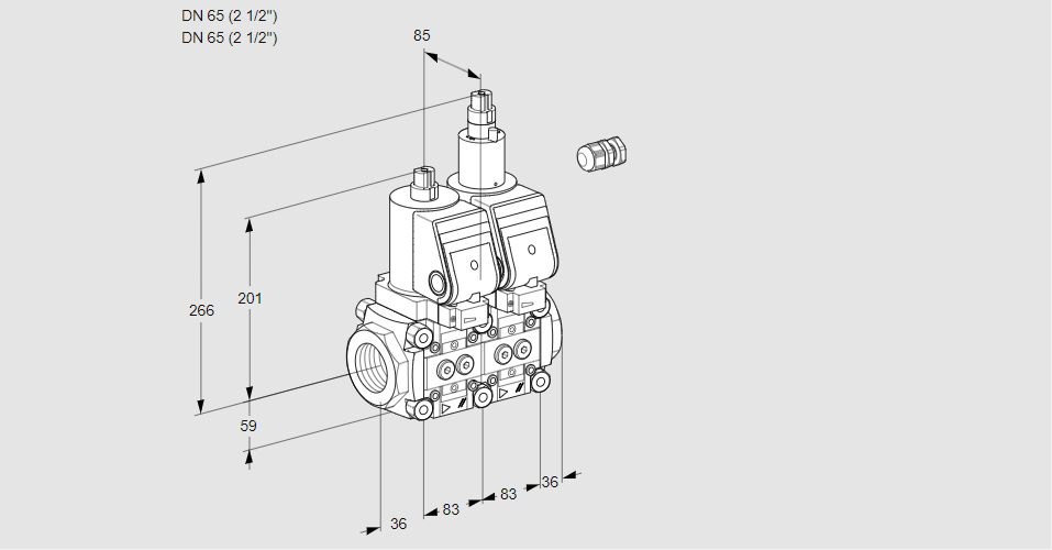 Клапан эл.магнитный сдвоенный VCS 3E65R/65R05NLWGR8/PPPP/PPPP